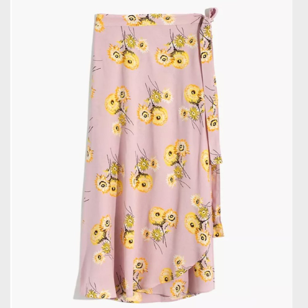 MADEWELL Pink Floral Wrap Skirt